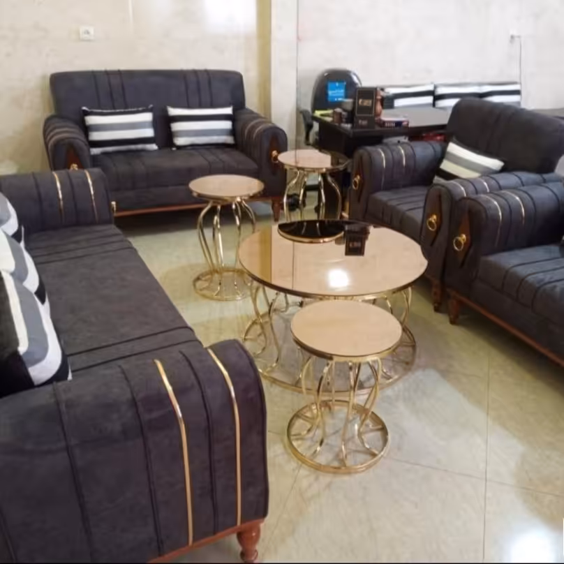 مبلمان اسکارلت_بسیار مقاوم و شیک_در رنگ بندی بسیار بالا و متنوع دسته گرد و گوشواره ای_پایه خراطی یا فلزی قابل تعغیر