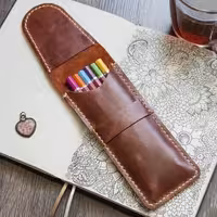 جامدادی چرم طبیعی دست دوز کد1003