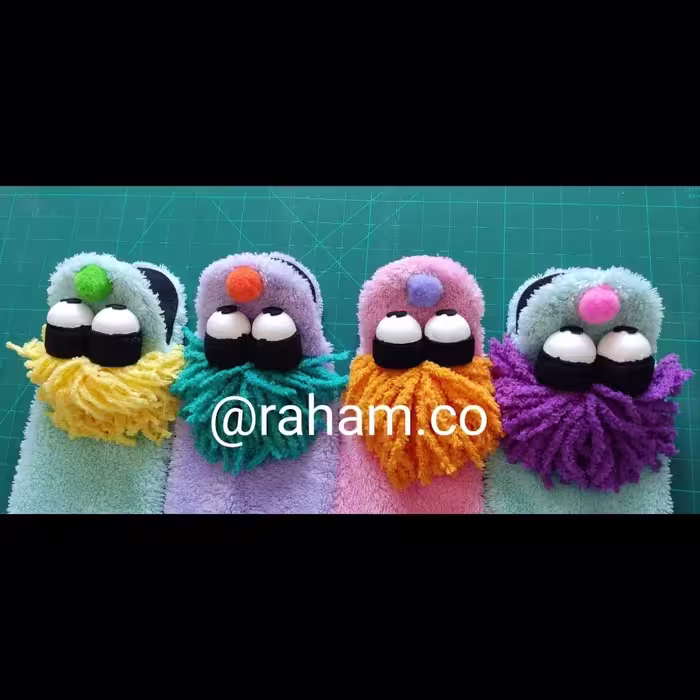عروسک نمایشی  دستی فک زن پارچه ای