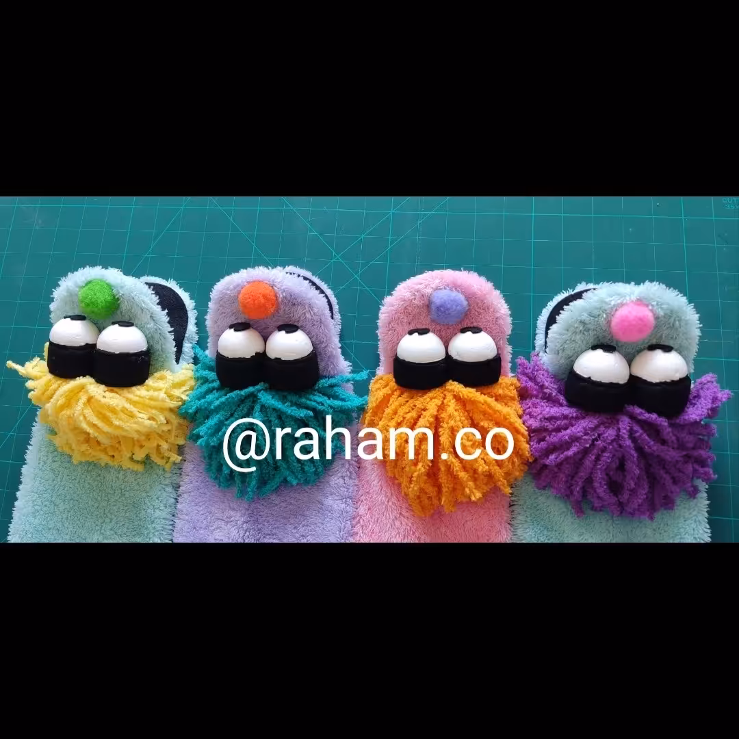 عروسک نمایشی  دستی فک زن پارچه ای