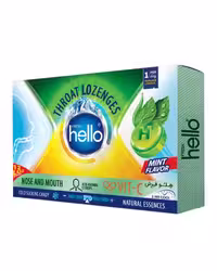قرص آبنبات سرد هلو فرش Hello Fresh حاوی اکالیپتوس و آویشن با طعم نعناع بسته 12 عددی