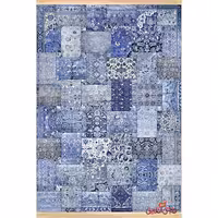 فرش ماشینی کلاریس کلکسیون چهل تیکه کد 100501آبی