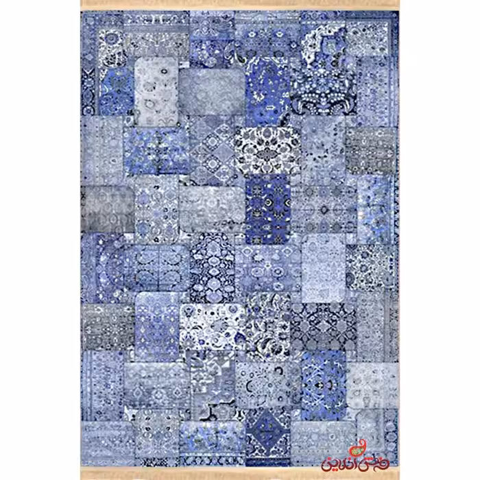 فرش ماشینی کلاریس کلکسیون چهل تیکه کد 100501آبی