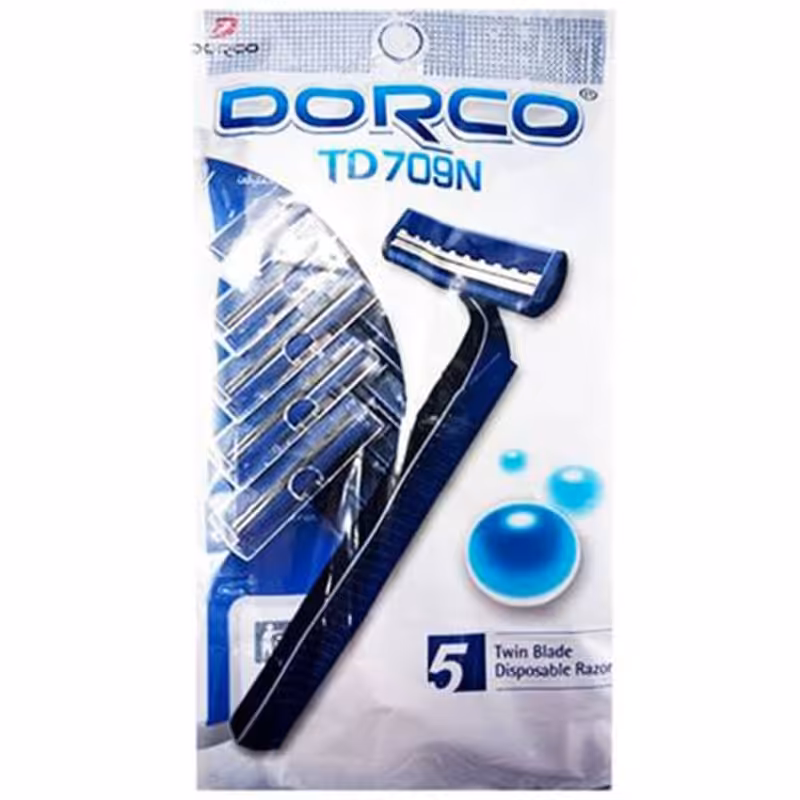خودتراش و ژیلت یک بار مصرف ساده دورکو مدل td709n بسته 5 عددی