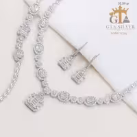 سرویس امرالدکات بیضی نقره عیار 925 با آبکاری رادیوم کد 11203