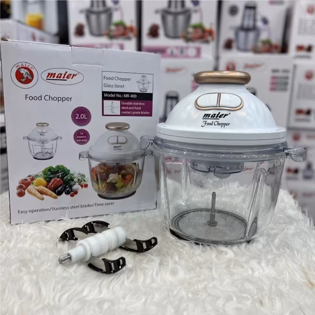 خردکن برقی مایر اصلی مدل MR-400 رنگ مشکی و سفید (انواع غذاساز سیلورکرست فیلیپس بوش کوکینگ یونیک مولینکس 3