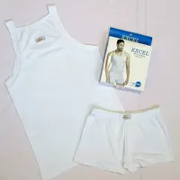 ست زیرپوش خشتی و شورت مردانه اکسل excelکد 1039 سفید کبریتی 