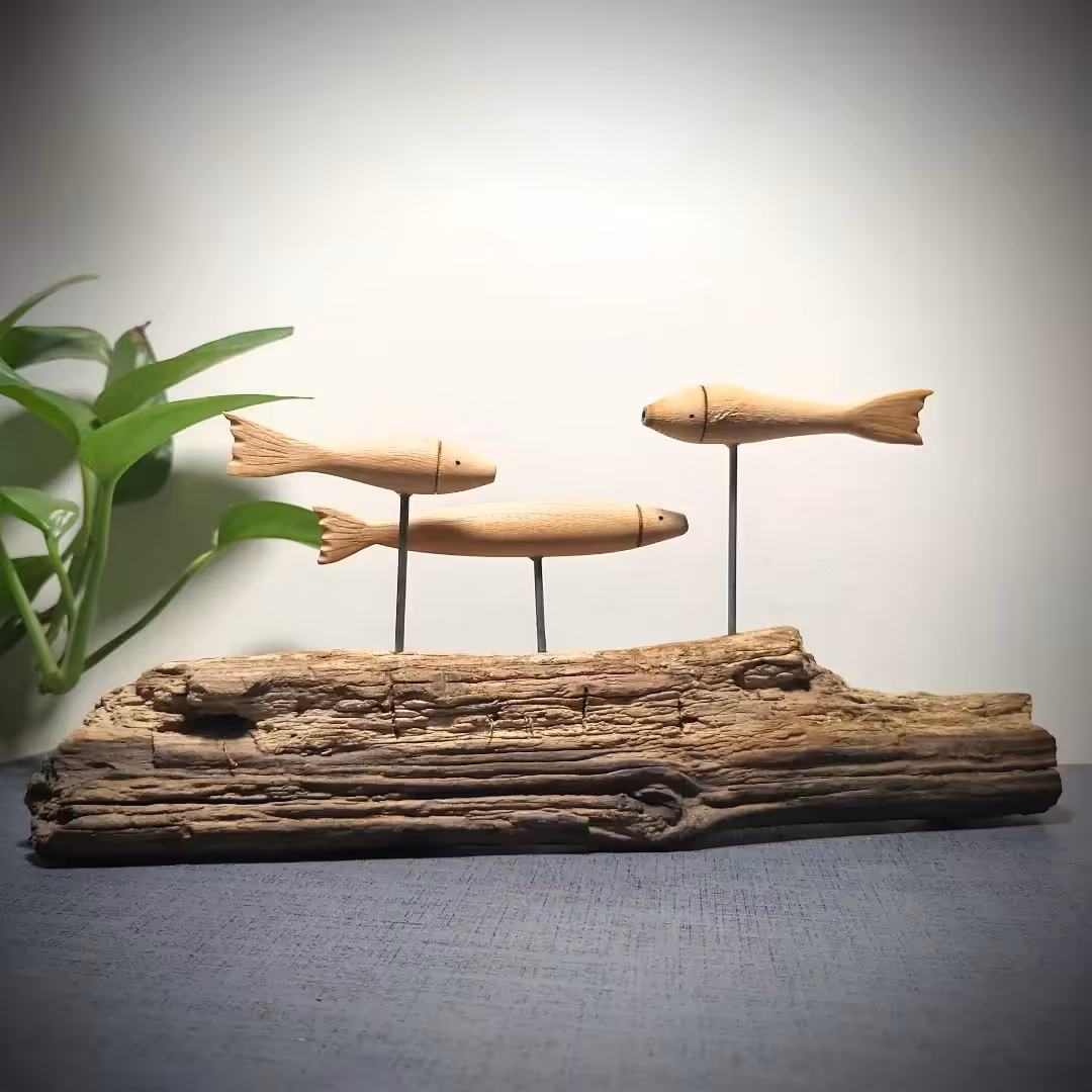 استند ماهی چوبی 