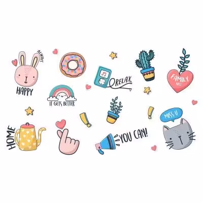 پک برچسب مات مدل کیوت