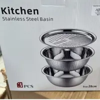  لگن وابکش ورنده سه تکه مارک کیتچن سایز28cm  اهنربانگیر