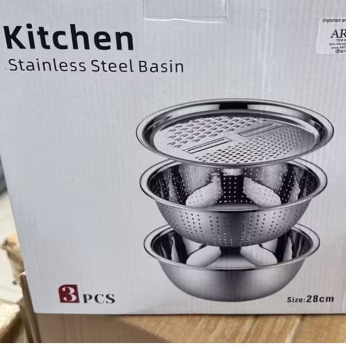 لگن وابکش ورنده سه تکه مارک کیتچن سایز28cm اهنربانگیر