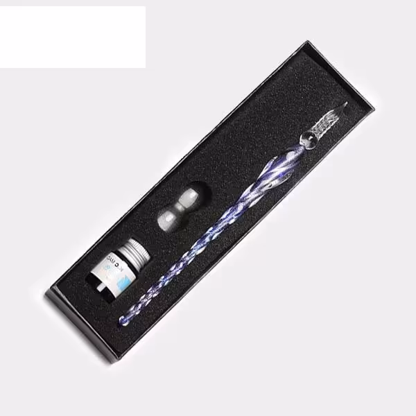 ست قلم شیشه‌ای اکلیلی آبی برند Glass Pen
