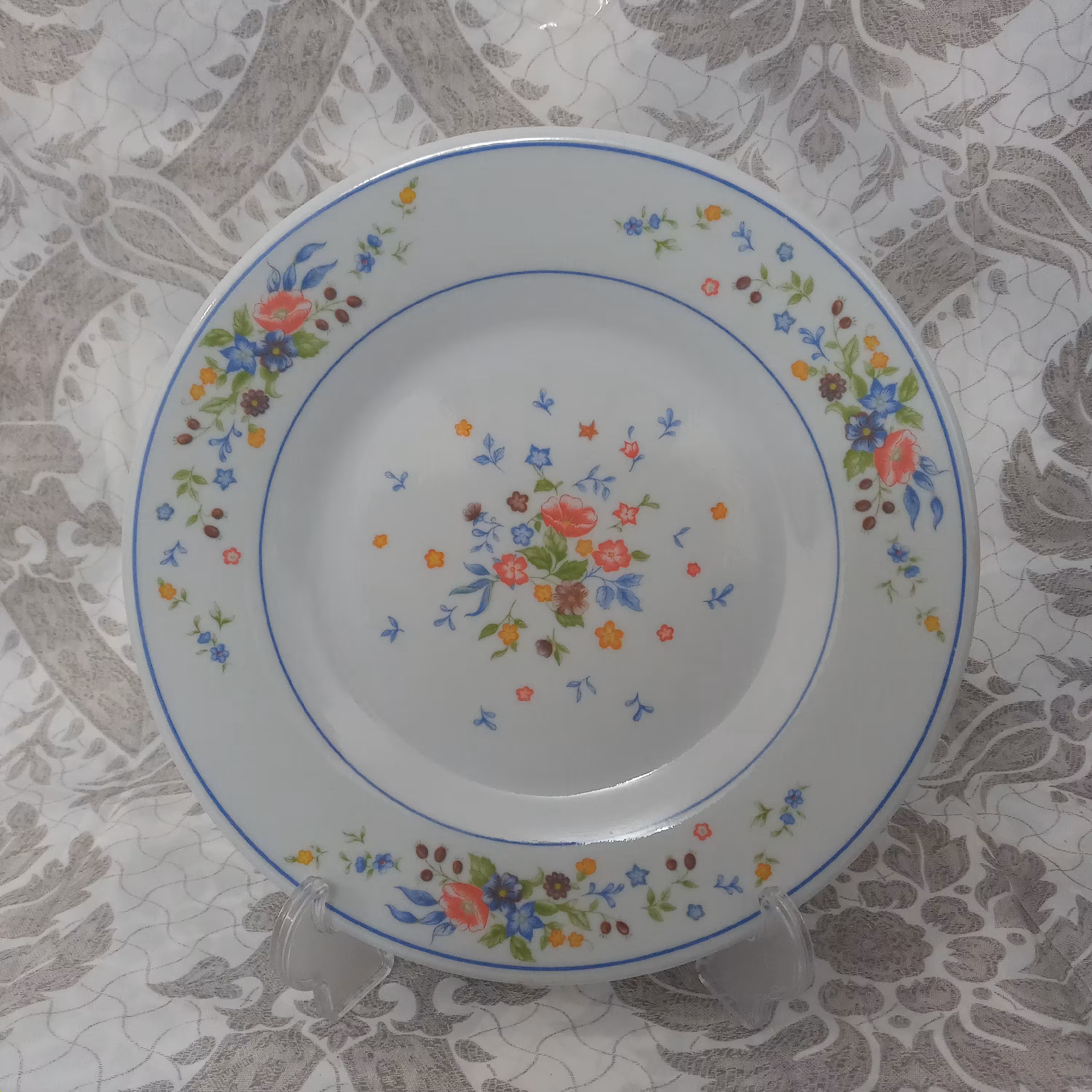 بشقاب برنج خوری طرح گل ویکتوریا ملامین مارک یزد ملامین اصلی دارای استاندارد مواد درجه یک تعداد یک عددی سایز 23 