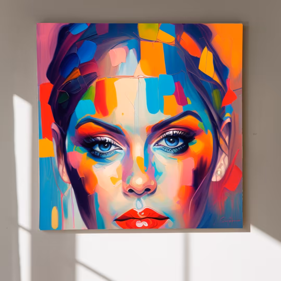 تابلو دکوراتیو  پرتره سبک نقاشی رنگ روغن سایز 13در 18 (ابعاد مختلف موجود است )