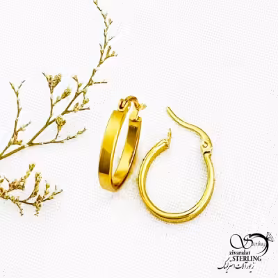 گوشواره استیل حلقه ای ریز کد 12899