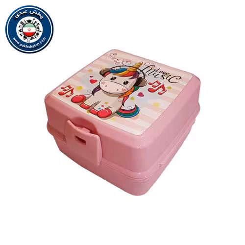 ظرف غذا کودک 2 طبقه طرح دار
