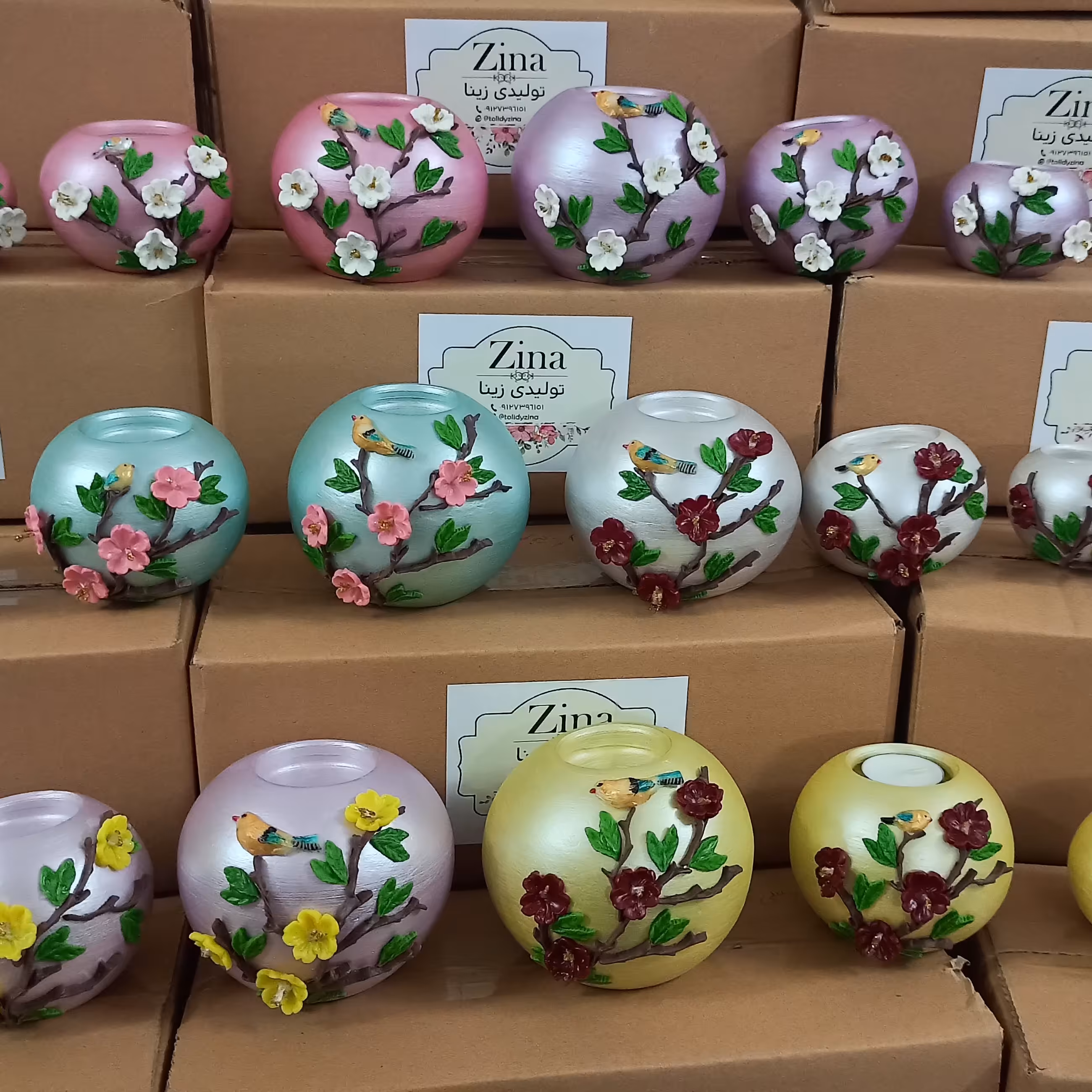 جا شمعی وارمری در رنگ و طرحهای جدید کار دست تزعین شده با خمیر ایتالیایی