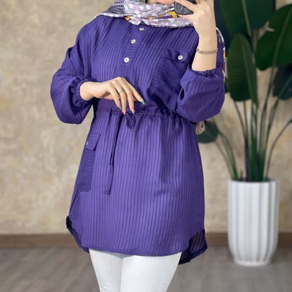 تونیک زنانه پارچه پلوتی بسیار خنک فری سایز 38 تا 46