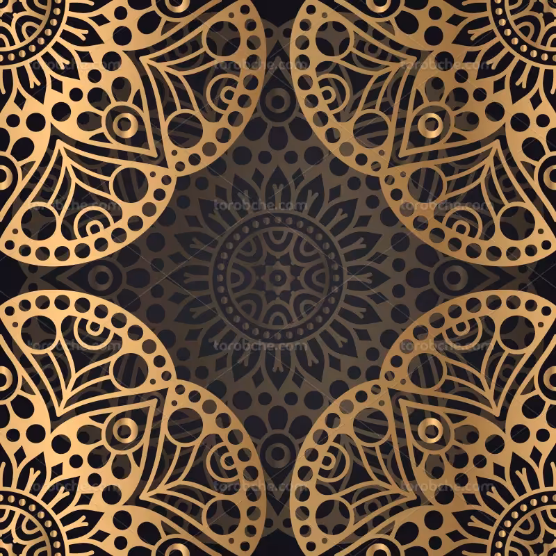 وکتور بکگراند ماندالا مشکی طلایی | گرافیک با طعم تربچه