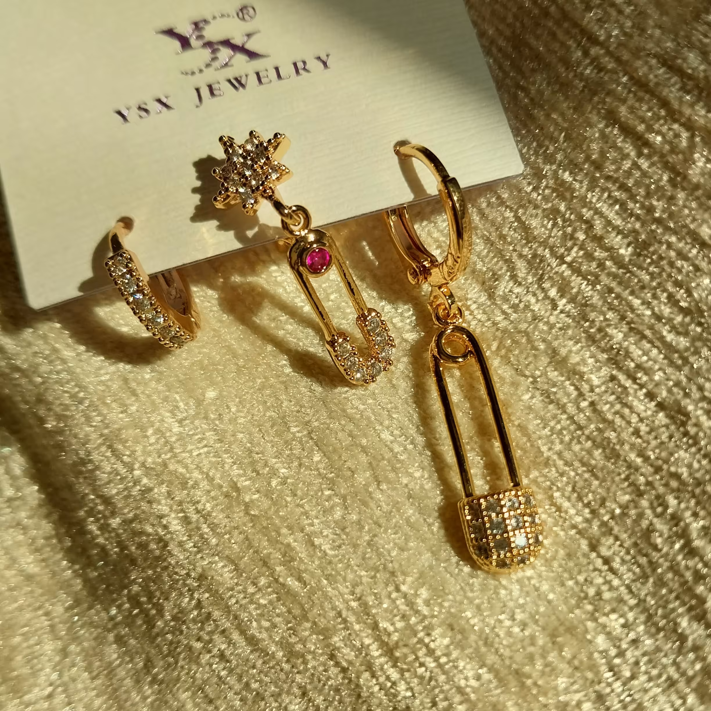 گوشواره پک سه عددی سنجاق