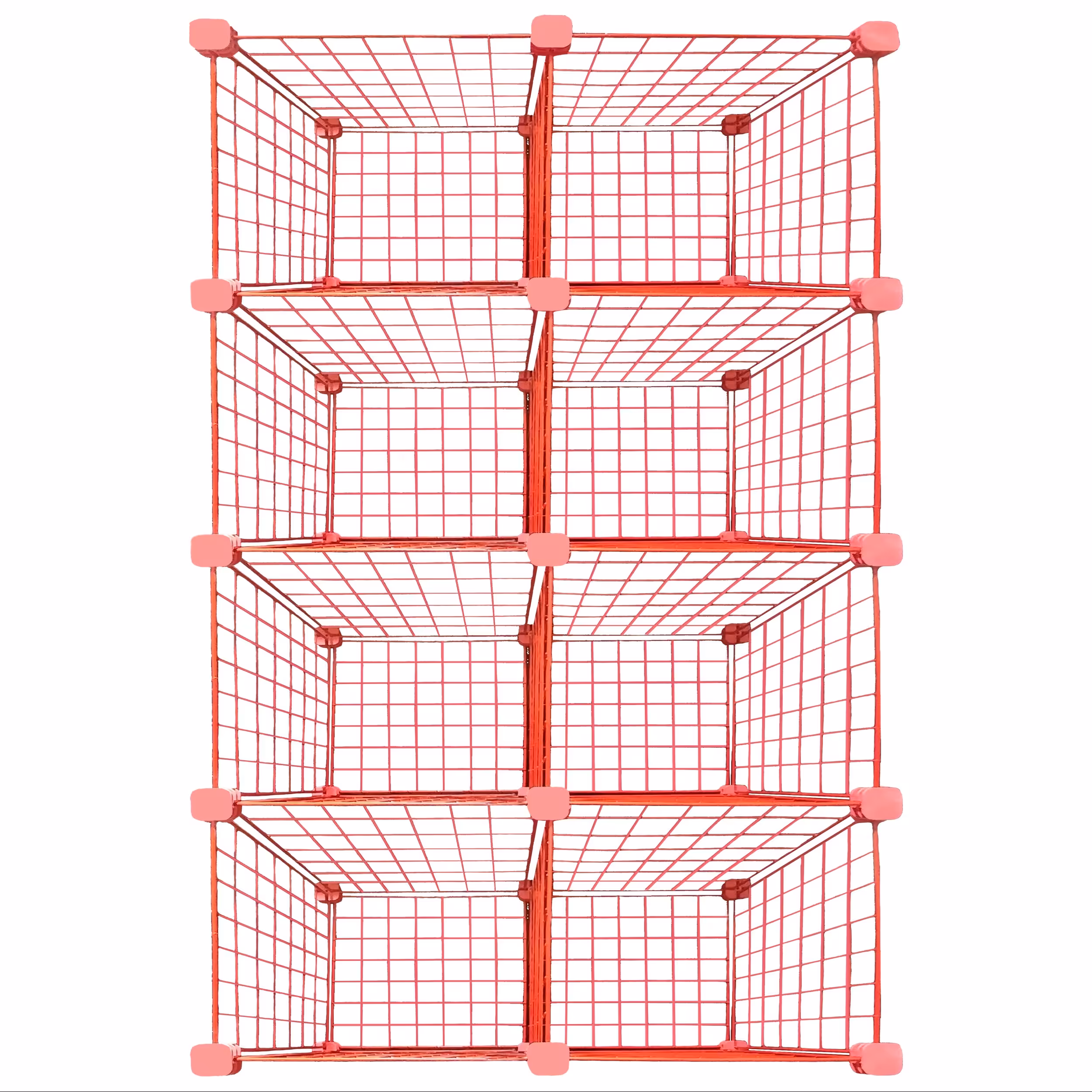 ست قفسه مشبک چهار طبقه در دو ردیف سایز 32x32(ارسال پس کرایه و به عهده مشتری)