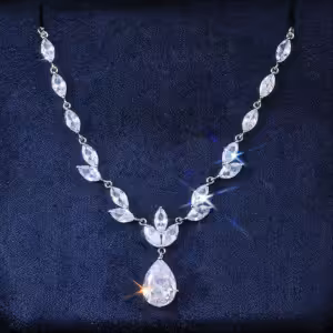 گردنبند سینه ریز نگین اشک کد XL079