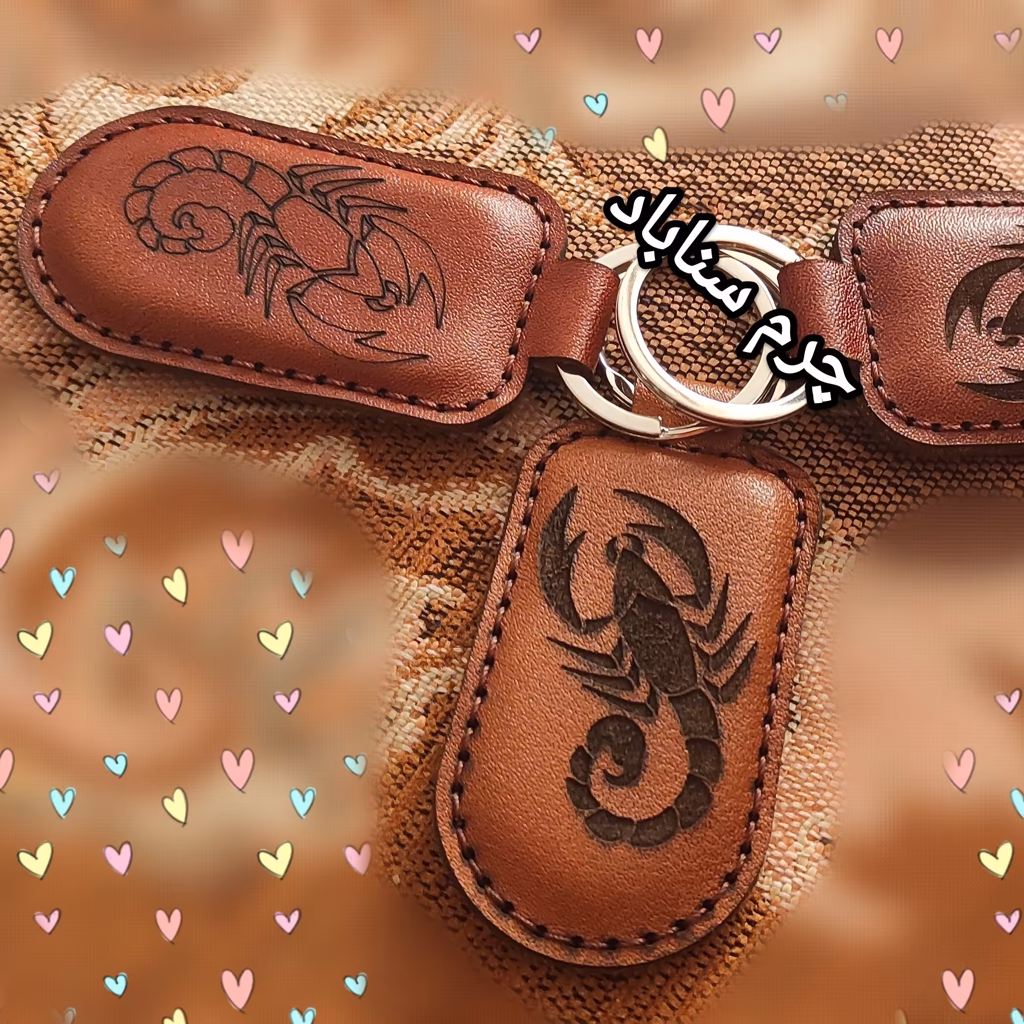 جاکلیدی عقرب  چرم طبیعی  