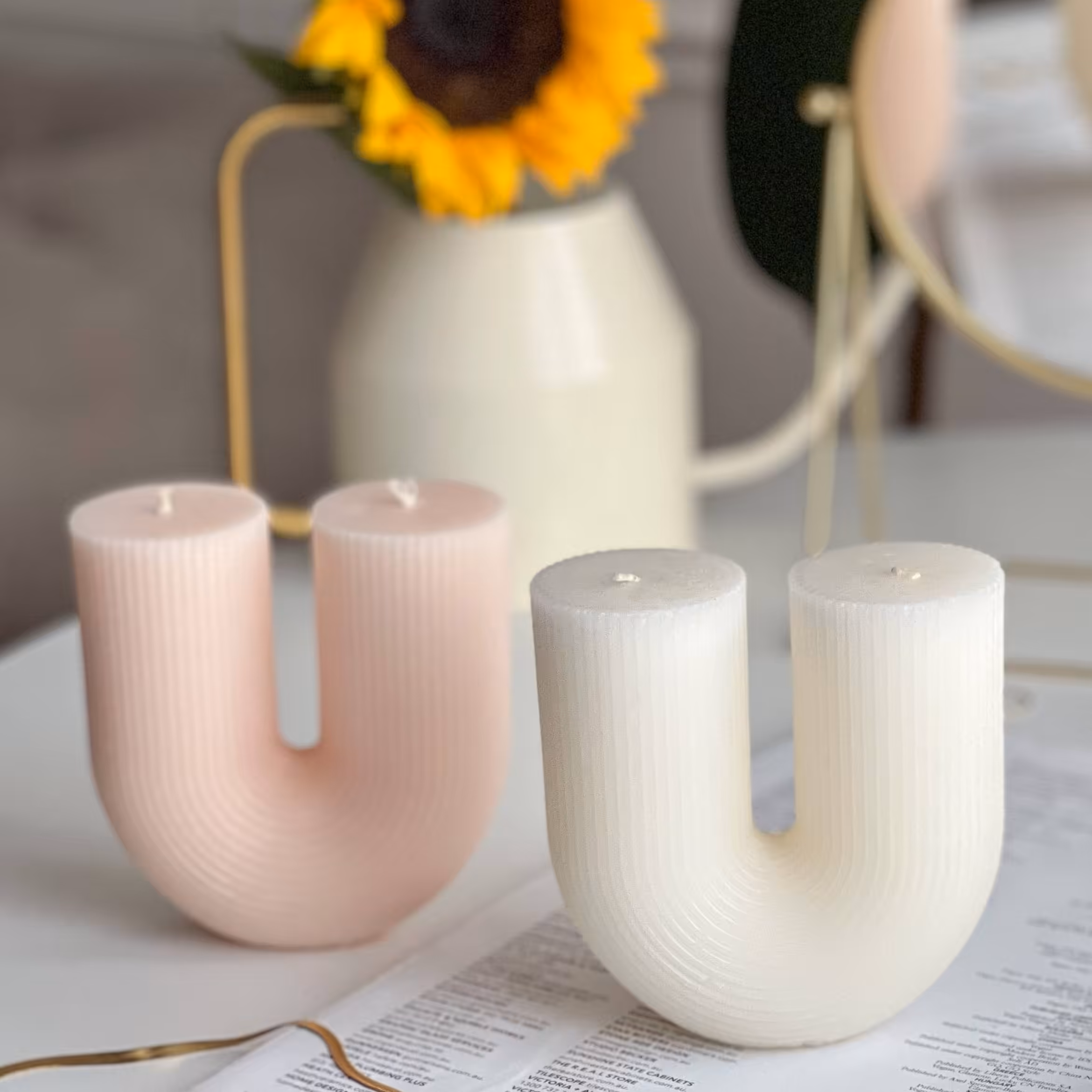 شمع معطر و دست ساز فانتزی طرح یو