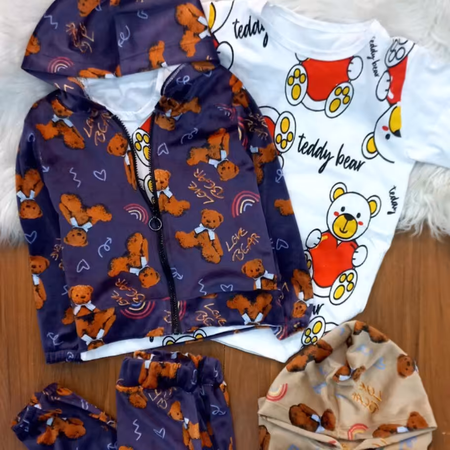 سویشرت  شلوار مخمل  خرسی  اسپرت