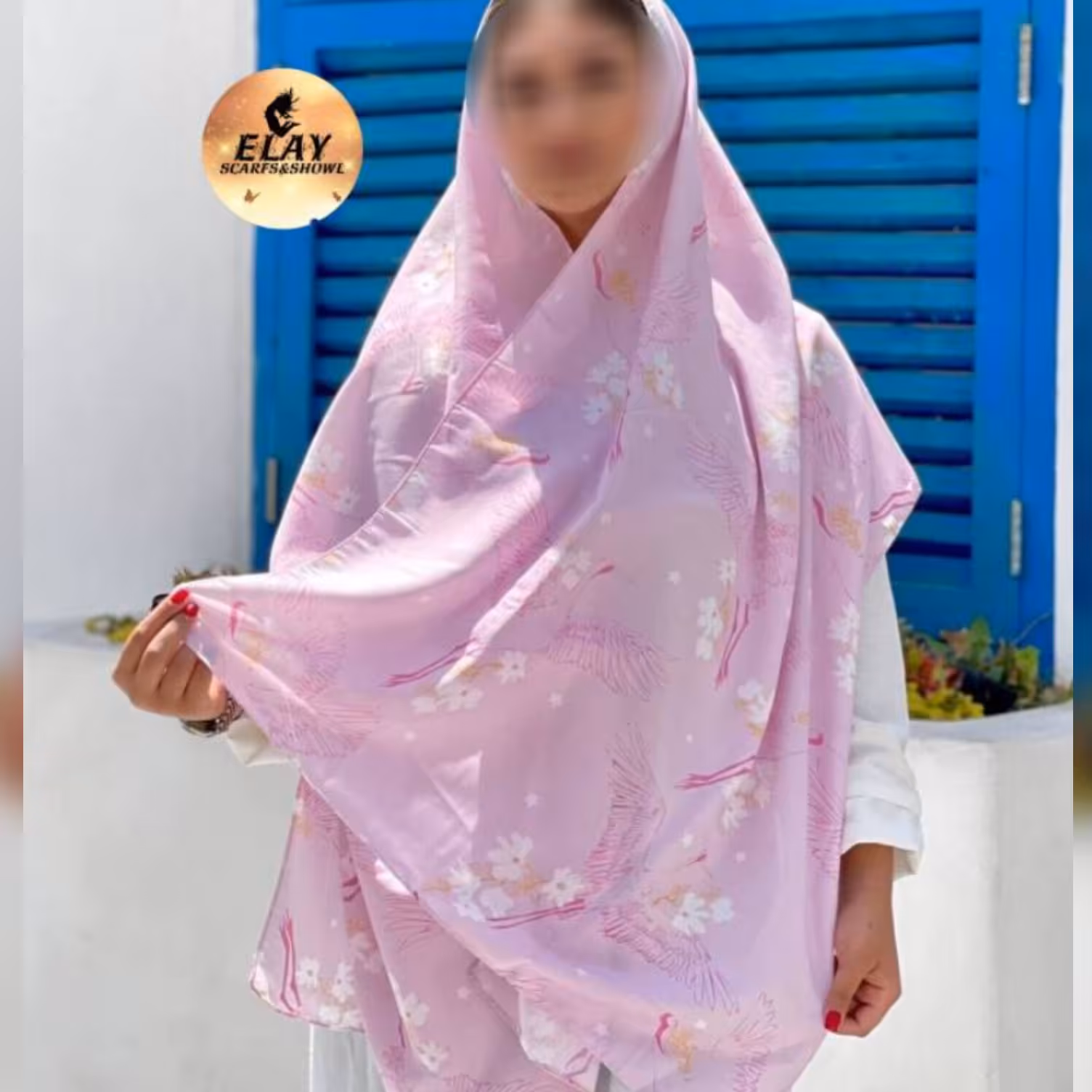 شال طرح گل و فلامینگو نخی اعلا چهارفصل کیفیت عالی و تضمین شده