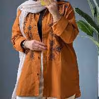 مانتو لنین کتان گلدوزی ترک فریسایز تا 46