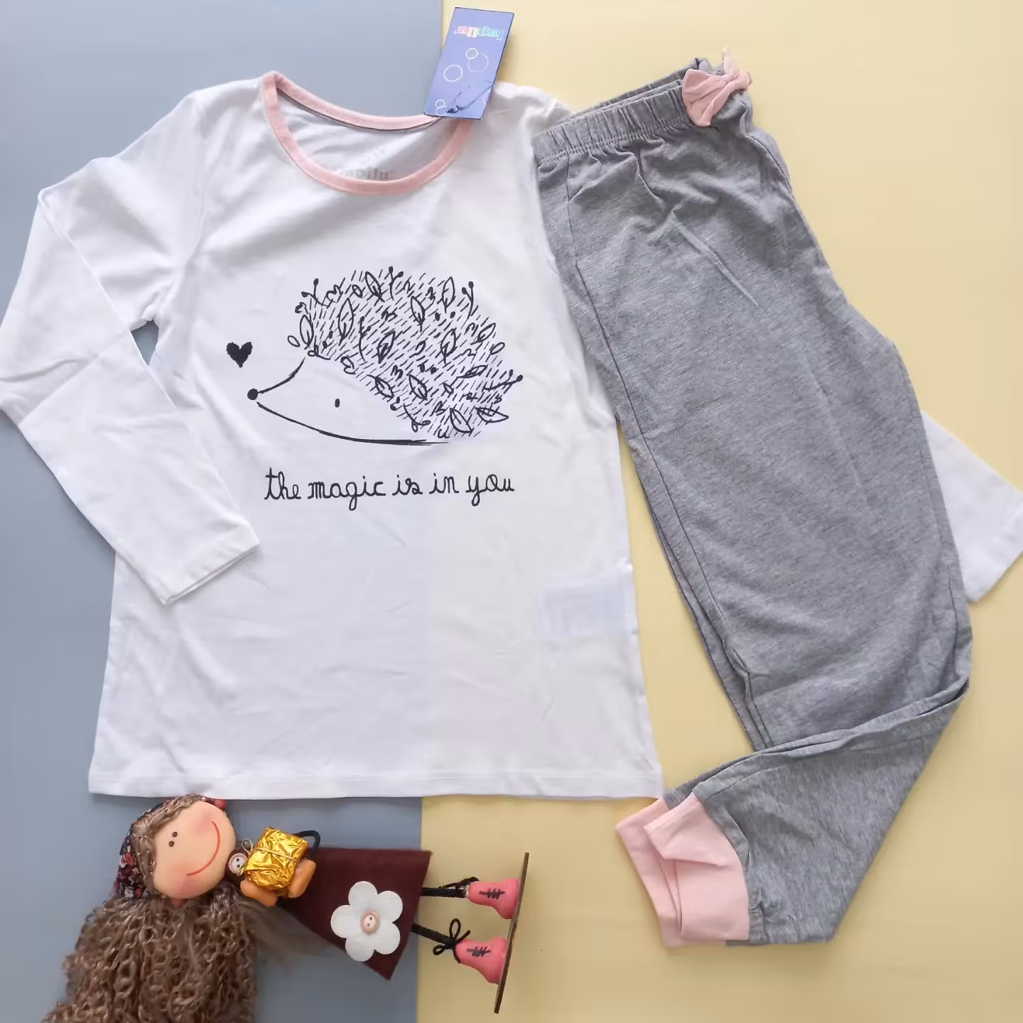 ست بلوز و شلوار نخی دخترانه لوپیلو خارجی