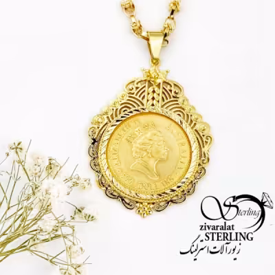 گردنبند مجلسی الیزابت طرح طلا کد 17040