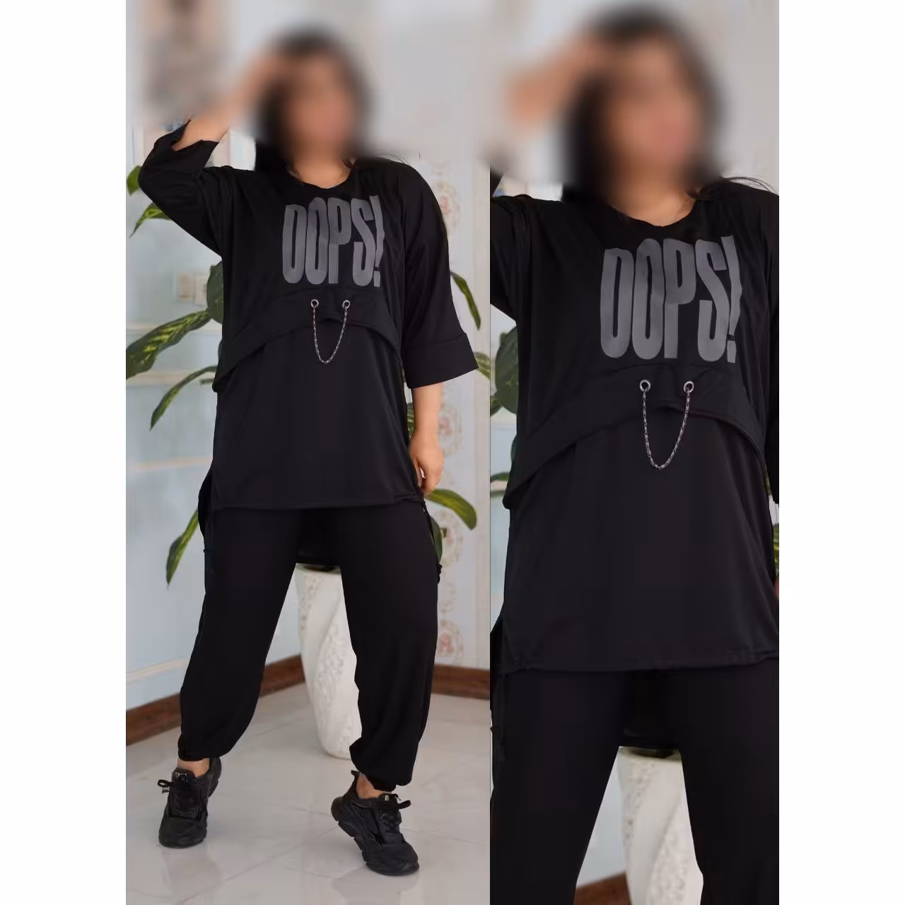 ست تونیک و شلوار زنجیری زنانه