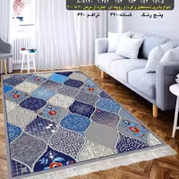 گلیم ماشینی کاشان طرح نسترن فیلی 6متری 