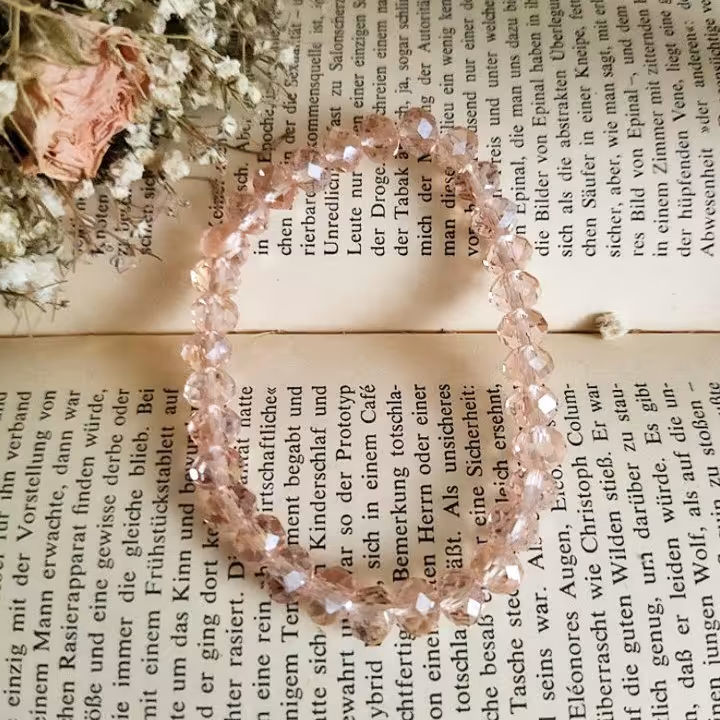 دستبند مهره کریستالی رنگ ثابت 