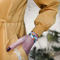 دستبند دخترانه رنگین کمانی - اکسسوری مهری
