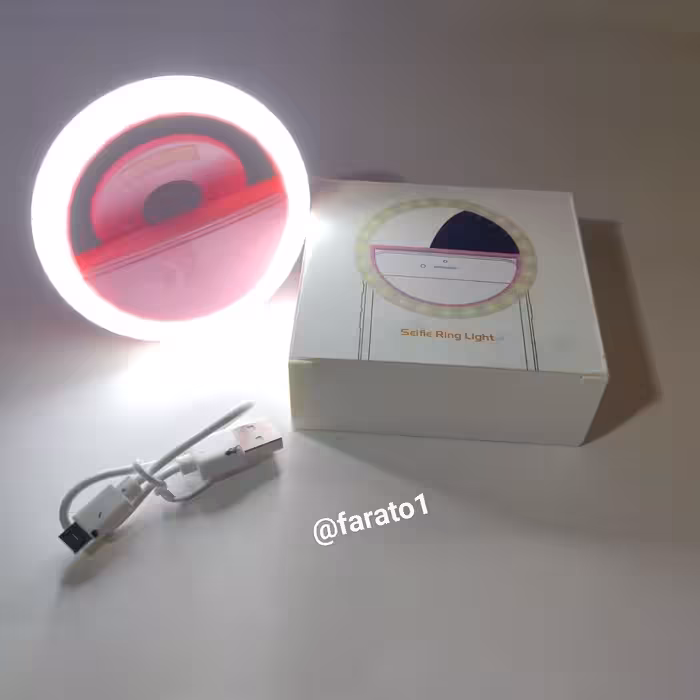 رینگ لایت مخصوص سلفی مدل Rk-12 (رنگ آبی، سفید، صورتی)