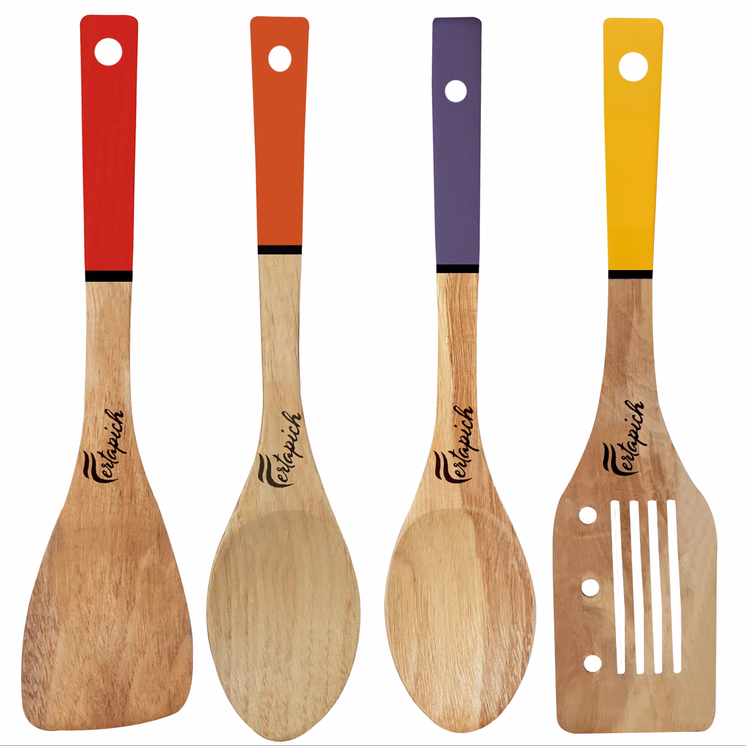 سرویس کفگیر و ملاقه  چوبی 4 پارچه فرتاپیچ کد 21