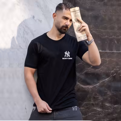 تیشرت مردانه NY رنگ مشکی