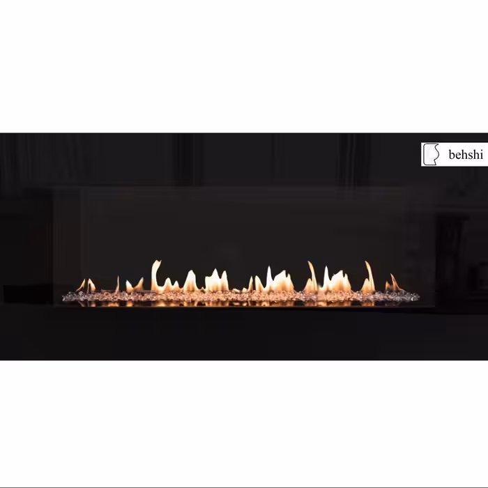 شومینه گازی دیواری تمام شیشه 120 در 55