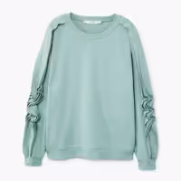 بلوز مجلسی زمستانی آستین پفی زنانه دخترانه اورجینال محصول اسپانیا منگو Mango مدیوم38-40