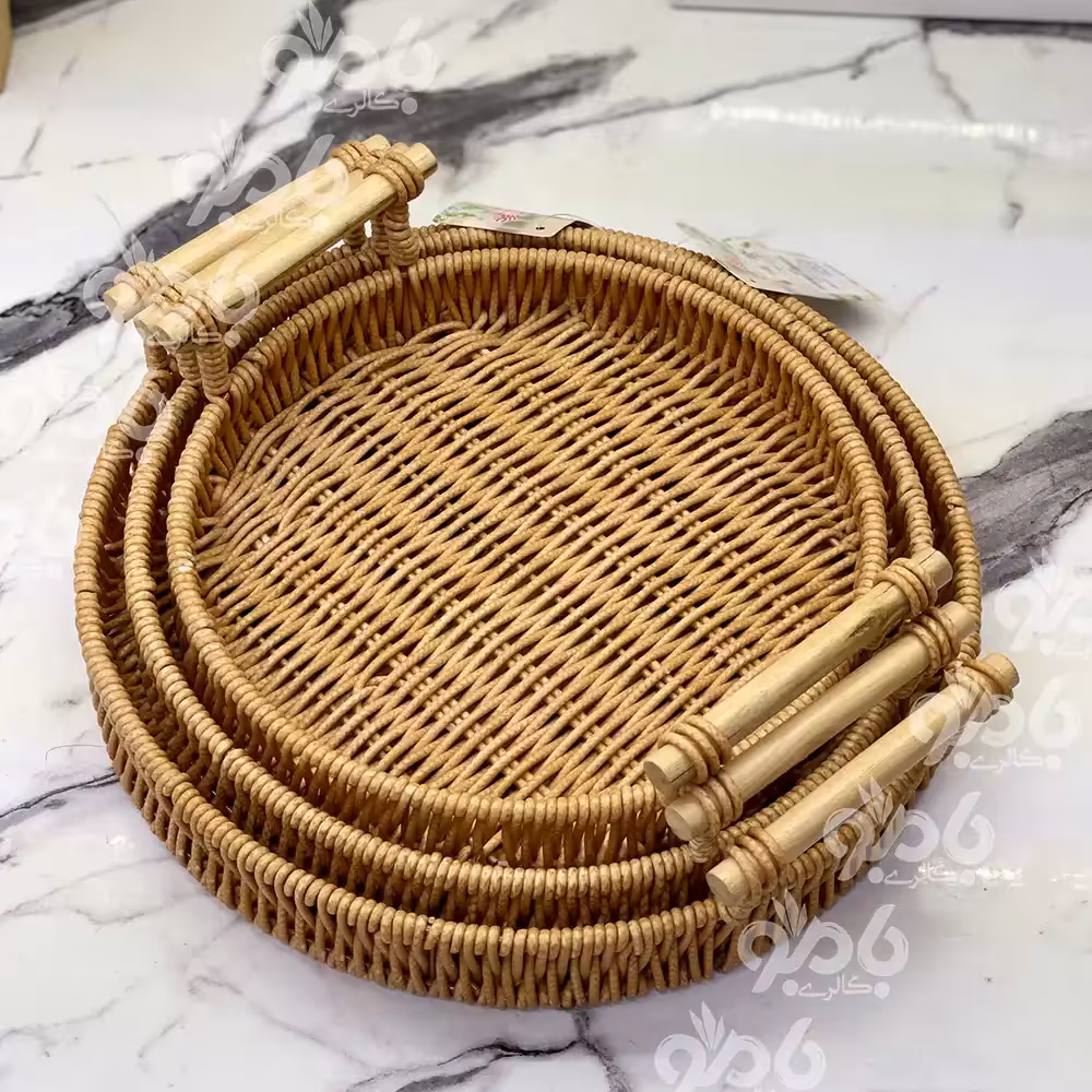 سینی طرح حصیری گرد وارداتی 600/303