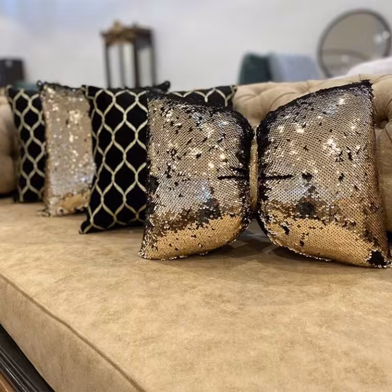 ست کوسن 4 عددی طرح موج مشکی طلایی