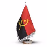 پرچم رومیزی کشور آنگولا ریشه زرد با پایه سنگی افراتوس