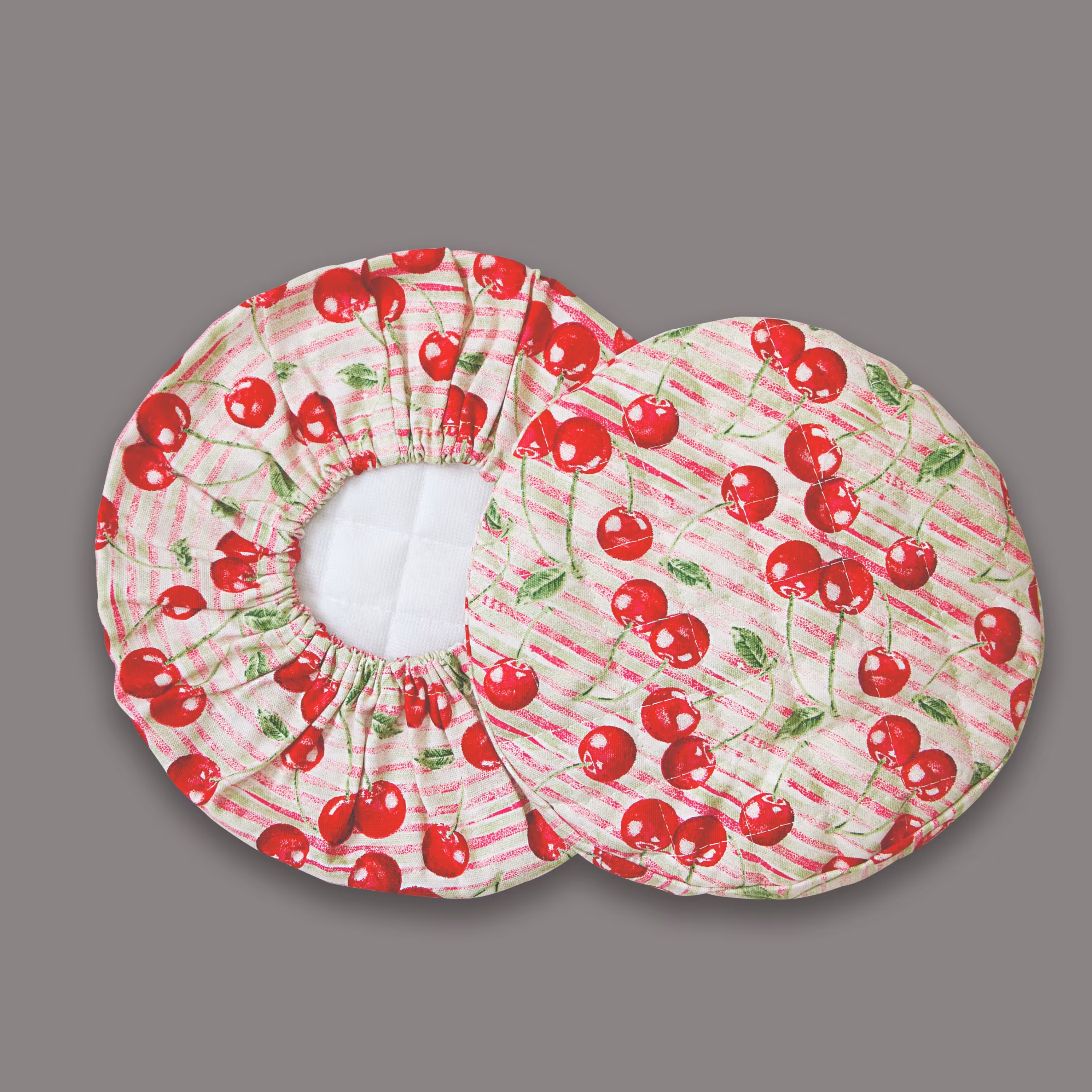 دمکن سه تایی کتان طرح گیلاس