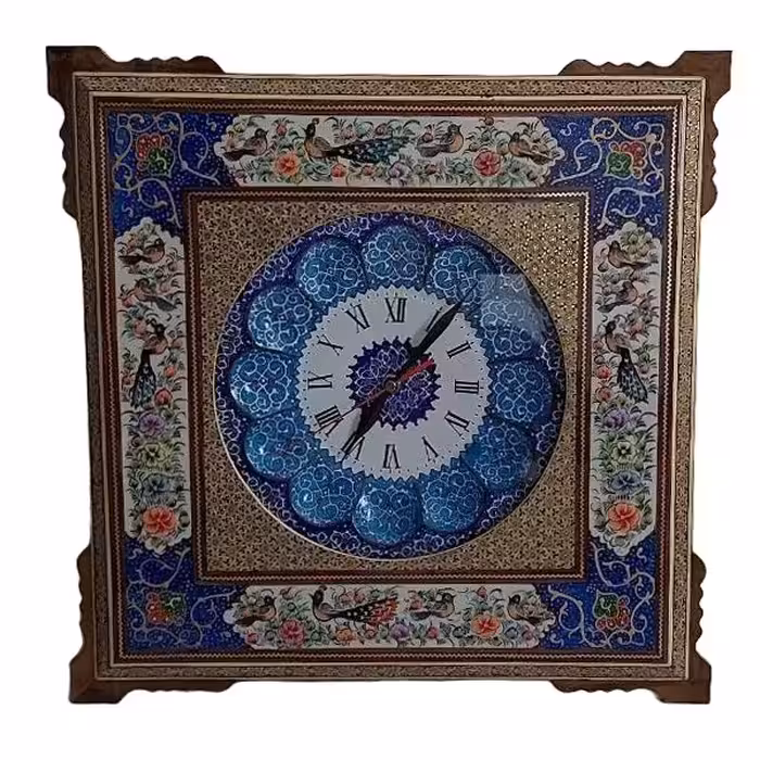 ساهت خاتم کاری مدل چهار گوش طرح گل و مرغ کد 121