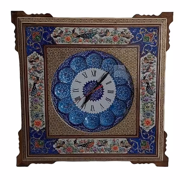 ساهت خاتم کاری مدل چهار گوش طرح گل و مرغ کد 121