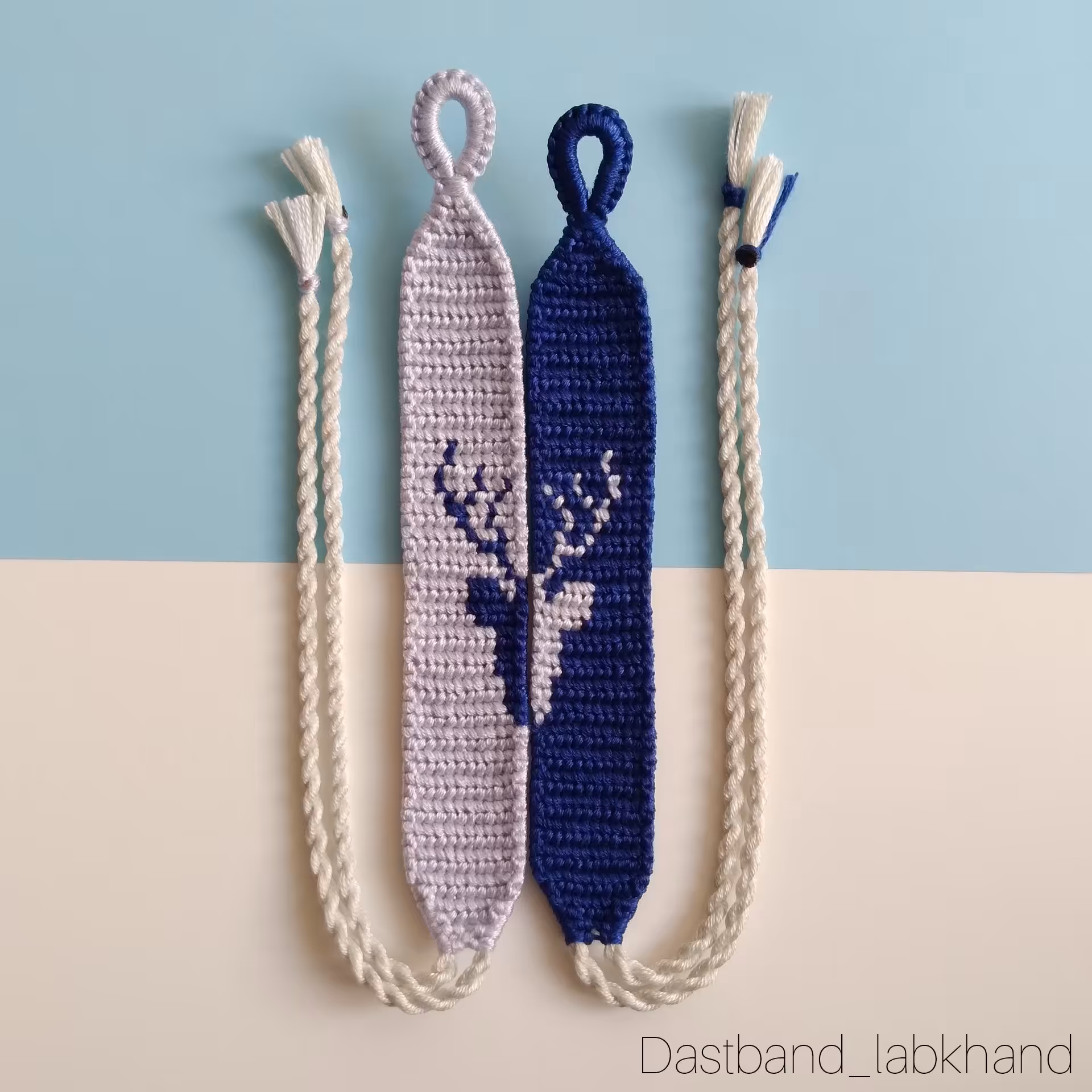 ست دستبند آلفا بافی دستبافت طرح گوزن کد 25