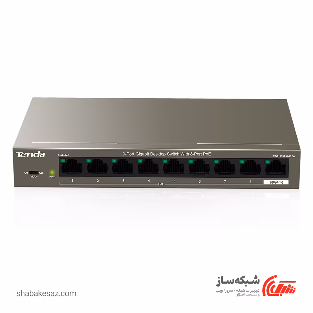قیمت و خرید سوئیچ تندا TENDA TEG1109P-8-102W POE - شبکه ساز